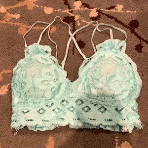 Lace bralette- light teal